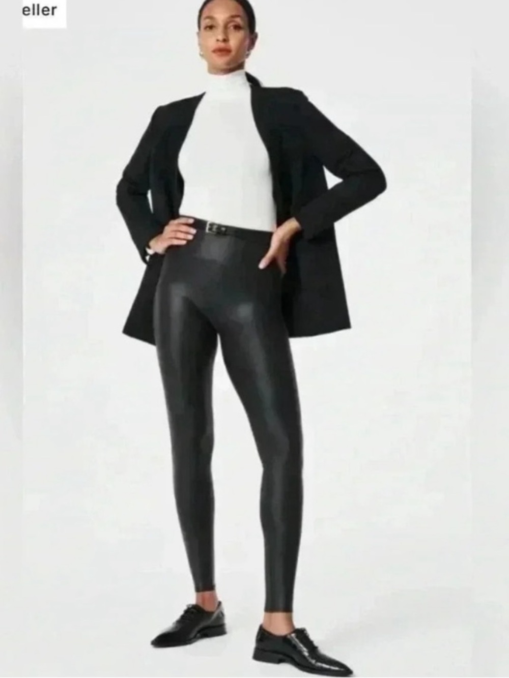 SPANX Faux Leather Leggings In Black Size Small
